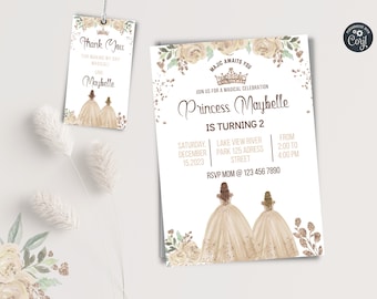 Princess Invitation, Princess Birthday Invitation, Princess Party, Princess Invite, Birthday Party, Girl Birthday, Instant Download,Editable