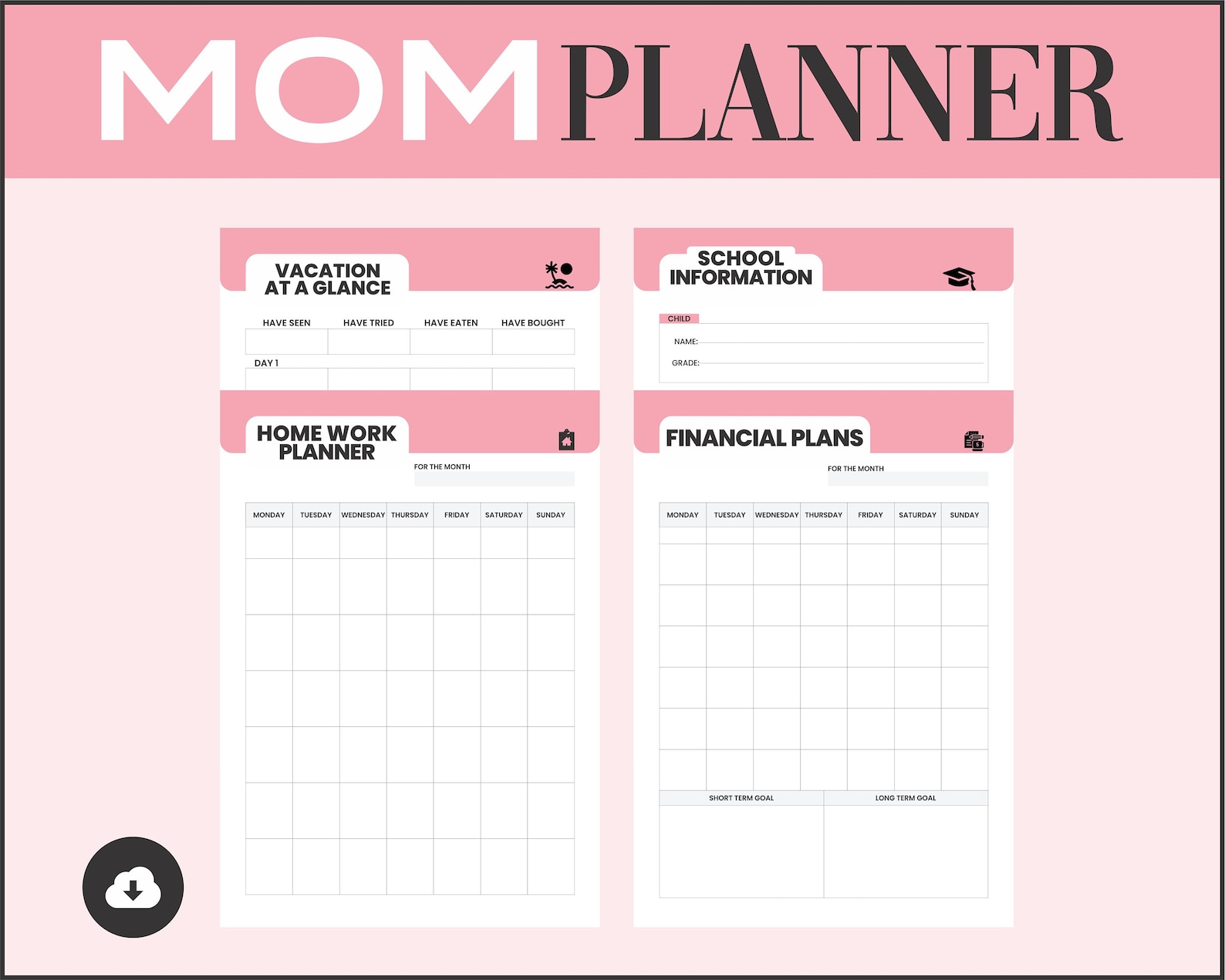 Printable Ultimate Busy Mom Planner Daily Household Planner 2022 House ...