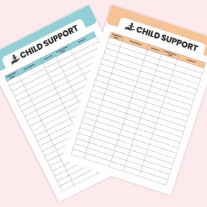 Printable Single Parent Child Support Custody Planner, Co Parenting Payment Log Child Debt Tracker Divorce Payment Allowance for Children