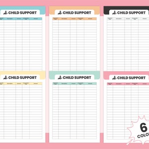 Printable Single Parent Child Support Custody Planner, Co Parenting Payment Log Child Debt Tracker Divorce Payment Allowance for Children