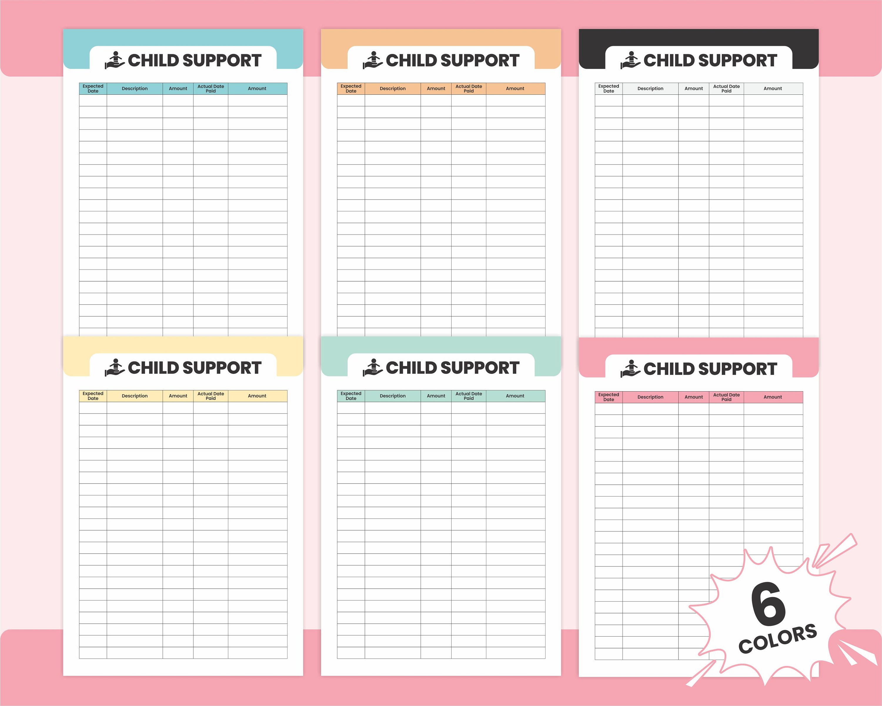 Printable Single Parent Child Support Custody Planner, Co Parenting ...