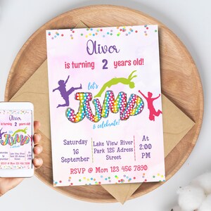 Trampoline Park Birthday Invitation, Trampoline Party, Jump Birthday Party Invitation, Jumping Party, Boys Printable Instant Editable Invite