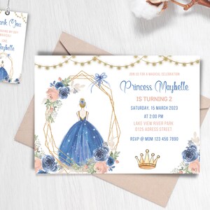 Invitación de princesa, invitación de cumpleaños de princesa, fiesta de princesa, invitación de princesa, fiesta de cumpleaños, cumpleaños de niña, descarga instantánea, editable