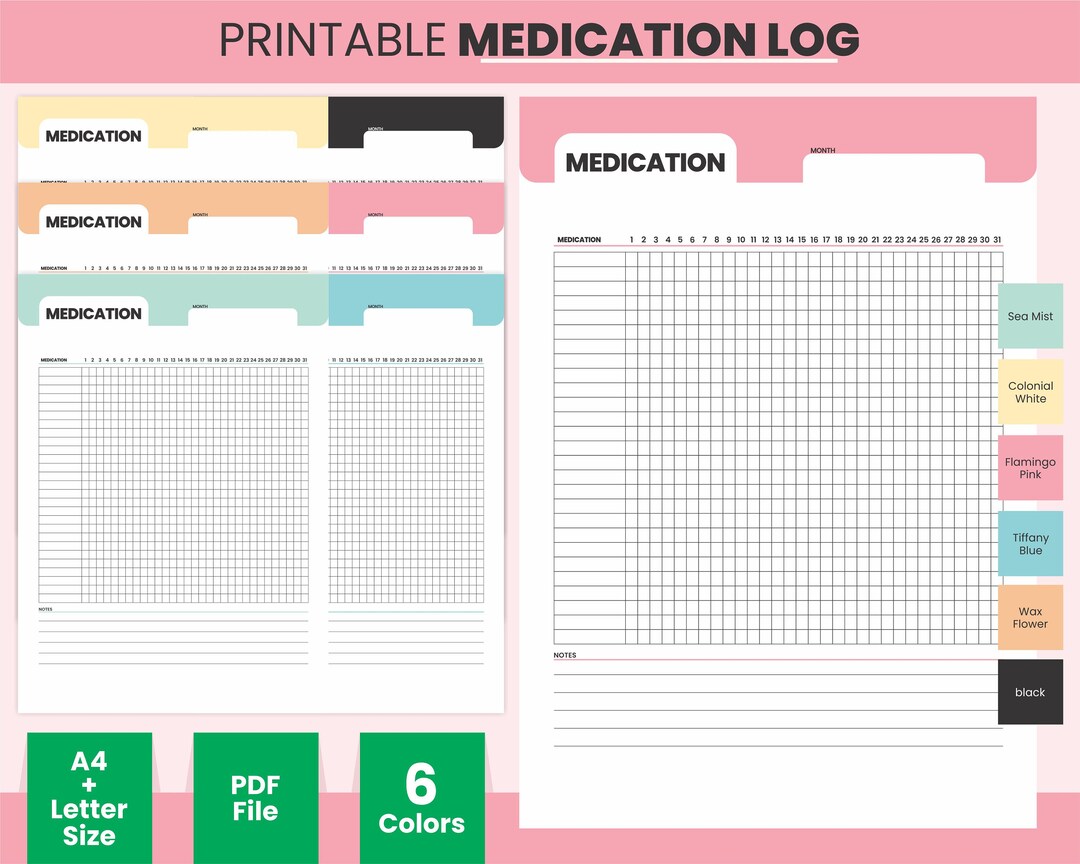 Printable Medication Tracking Sheet Pdf Medication Tracker - Etsy