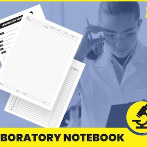 May include: A laboratory notebook with 100 pages, featuring a gridded page, a lined page, and a page with space for recording data. The notebook is designed for scientists, researchers, and students.