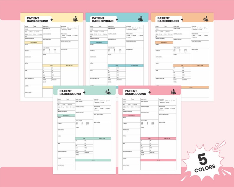 Printable Nursing Report Sheet, A4 and Letter Size ICU Nurses Resources
