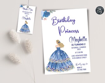 Princess Invitation, Princess Birthday Invitation, Princess Party, Princess Invite, Birthday Party, Girl Birthday, Instant Download,Editable