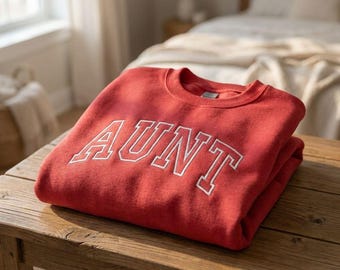Embroidered Aunt Sweatshirt, Personalized Pregnancy Reveal Gift for Sister