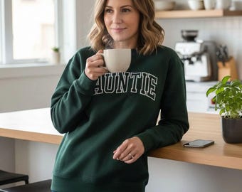 Embroidered Auntie Sweatshirt, New Aunt Gift, Baby Announcement Gifts for New Aunts