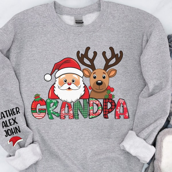 Personalized Grandpa Christmas Sweatshirt, Custom Grandpa SweatShirt, Grandpa Christmas Sweatshirt, Grandpa Sweatshirt, Grandpa Gift Xmas
