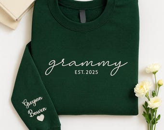 Custom Embroidered Grammy Sweatshirt: Personalized Grandkids Names Gift