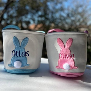 Personalized Easter Basket, Embroidered Name Easter Basket, Kids Easter Gift,Bunny Basket for Kids, Easter Egg Hunt, Boys Girls Easter Gifts