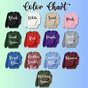 a bunch of sweaters that say color chart