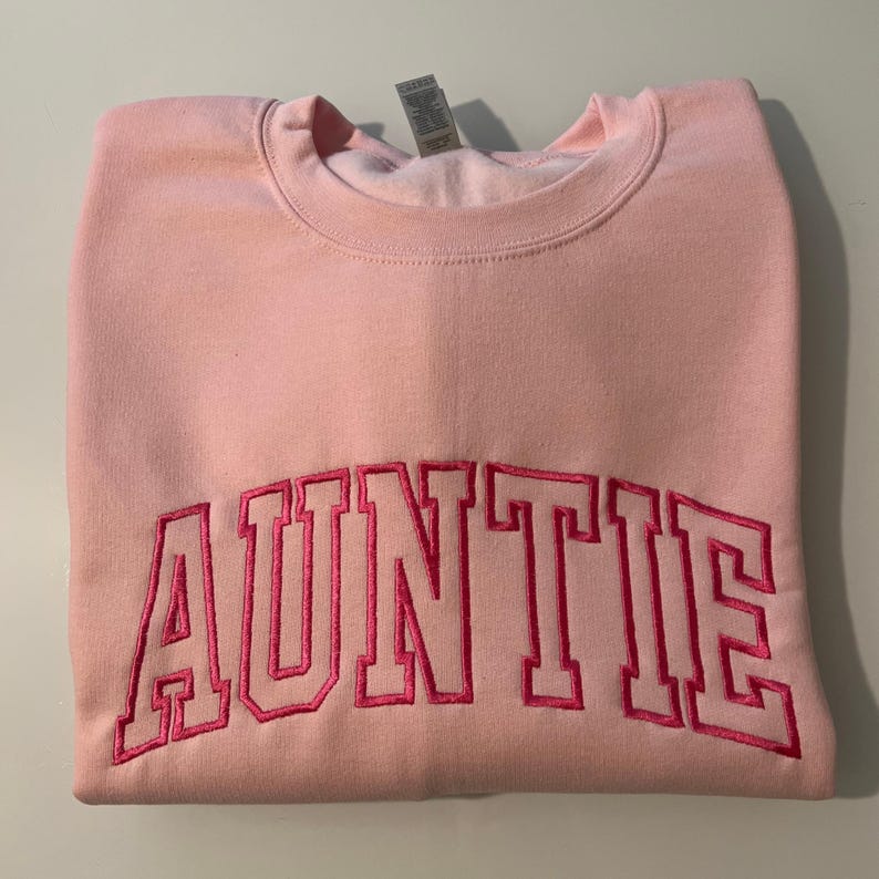 Embroidered Auntie Sweatshirt or Hoodie, Embroidered Auntie Crewneck Sweatshirt, Embroidered Auntie Sweatshirt,Best Aunt Gift, Gift for Aunt