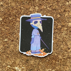 Plague doctor sticker Plague doctor mask Steampunk sticker plague doctor bird mask Kawaii plague doctor sticker - Matte Finish