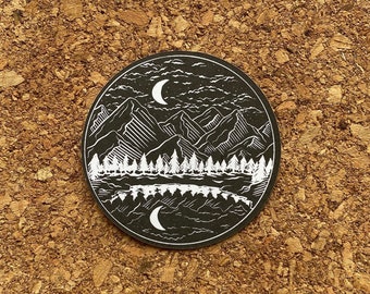 Mountain Silhouette Sticker: Nature Lover, Camping, Hiking - Matte Finish