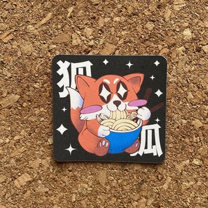 Niedlicher Fuchs, der Ramen-Nudeln isst Aufkleber Fuchs-Aufkleber Ich liebe Füchse Aufkleber Ramen-Aufkleber Asiatischer Nudel-Aufkleber Kawaii Aufkleber - Mattes Finish