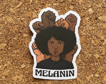 Adesivo Afro Girl: Juneteenth Pride, Mese della storia dei neri (finitura opaca)