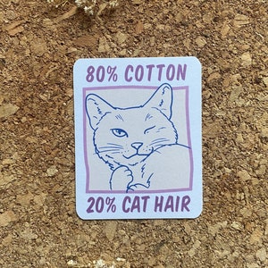 80 pour cent coton 20 pour cent autocollant en cheveux de chat sticker amoureux des chats autocollant drôle de chat chat maman oeuvre kitty sticker pour chat autocollant livresques