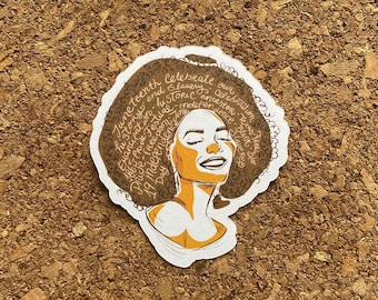 Adesivo Juneteenth Afro Girl: Black History Pride - Finitura opaca