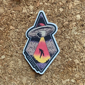 Alien abduction Sticker homesick sticker extraterrestrial sticker UFO sticker flying saucer sticker area 51 sticker bookish sticker