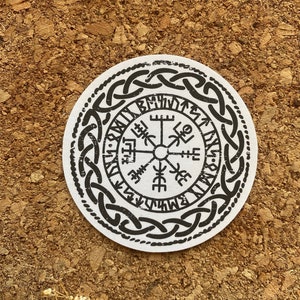 Adesivo Vegvisir, decalcomania bussola nordica, adesivo runa nordica, adesivo magico islandese, adesivo norvegese, stampa runa vichinga