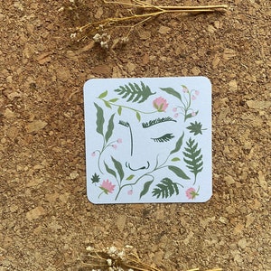Botanische gezichtssticker groene sticker natuurliefhebber sticker plantenliefhebber sticker plantenmoeder gekke plant dame sticker boho sticker