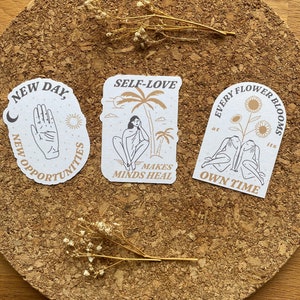 tägliche Affirmation Aufkleber, Selbstliebe Aufkleber, Aufkleber für psychische Gesundheit, Retro Graphi 80er Jahre Aufkleber, Aufkleberset von 6 - Matte Oberfläche