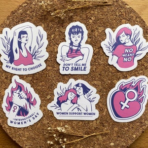 "Frauen Support Frauen Aufkleber Set ""Queen Boss"" Aufkleber, ""Girl Boss"" Aufkleber, Frauen Empowerment Sticker Set, Girl Power - Matte Finish."