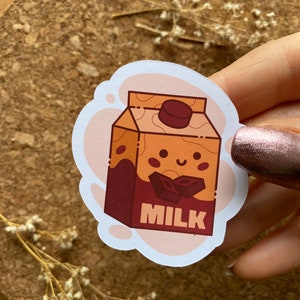 Kawaii Schokoladenmilch Aufkleber Kawaii Milchshake Aufkleber Anime Sticker Manga Aufkleber Retro Ästhetischer Dampfwellenaufkleber - Mattes Finish