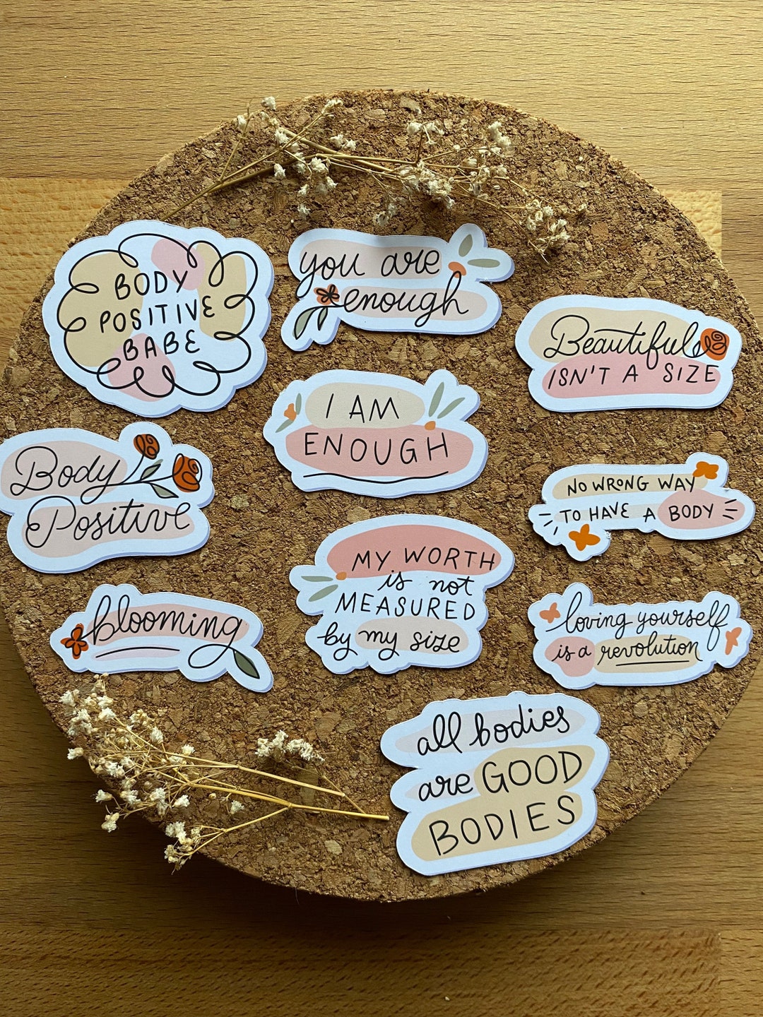 Body Positivity Stickers: Matte Finish, Inspirational Quotes - Set of ...