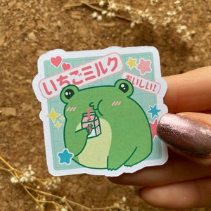 Kawaii Frosch Aufkleber Kawaii Saft Aufkleber Kawaii Aufkleber Kawaii Frosch Aufkleber Aqua Aufkleber - Mattes Finish
