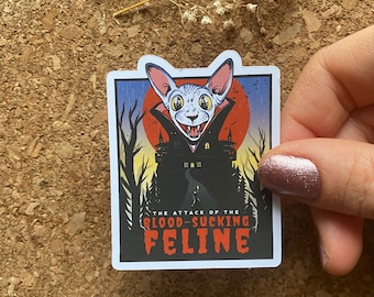 Vampire Cat Movie Poster Sticker - Matte Finish