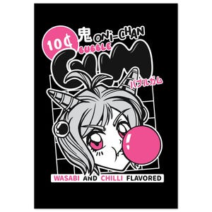 Oni chan poster wasabi e peperoncino arte murale anime ragazza arte stampa poster pubblicitario stampa ragazza manga poster otaku anime arte murale