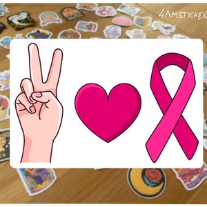 Adesivo per la consapevolezza del cancro al seno Adesivo con nastro rosa Adesivo sopravvissuto al cancro Adesivo guerriero contro il cancro Adesivo con nastro rosa floreale contro il cancro