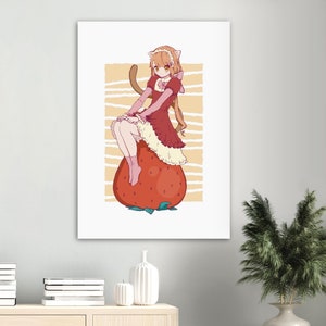 Kawaii Neko Girl Poster: Chibi Anime Manga Art Print