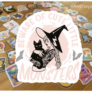 Kleine Monster in Form von kleinen Monstern Sticker Witchy Witchcraft Sticker Wicca Kunst Grafik Decal Kunst Moon Moon Kind Abziehbild