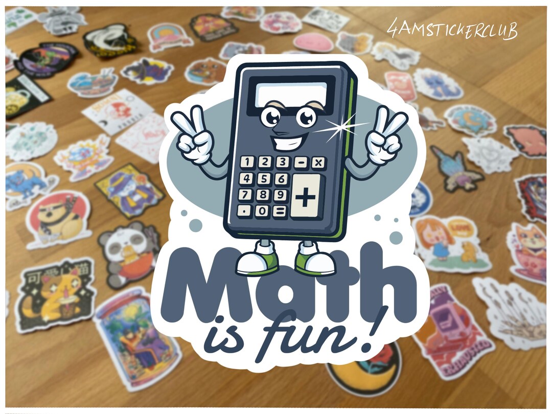 Math Waterproof Math is Fun Sticker Vinyl Waterproof Calculator Decal for Teachers Kids ...