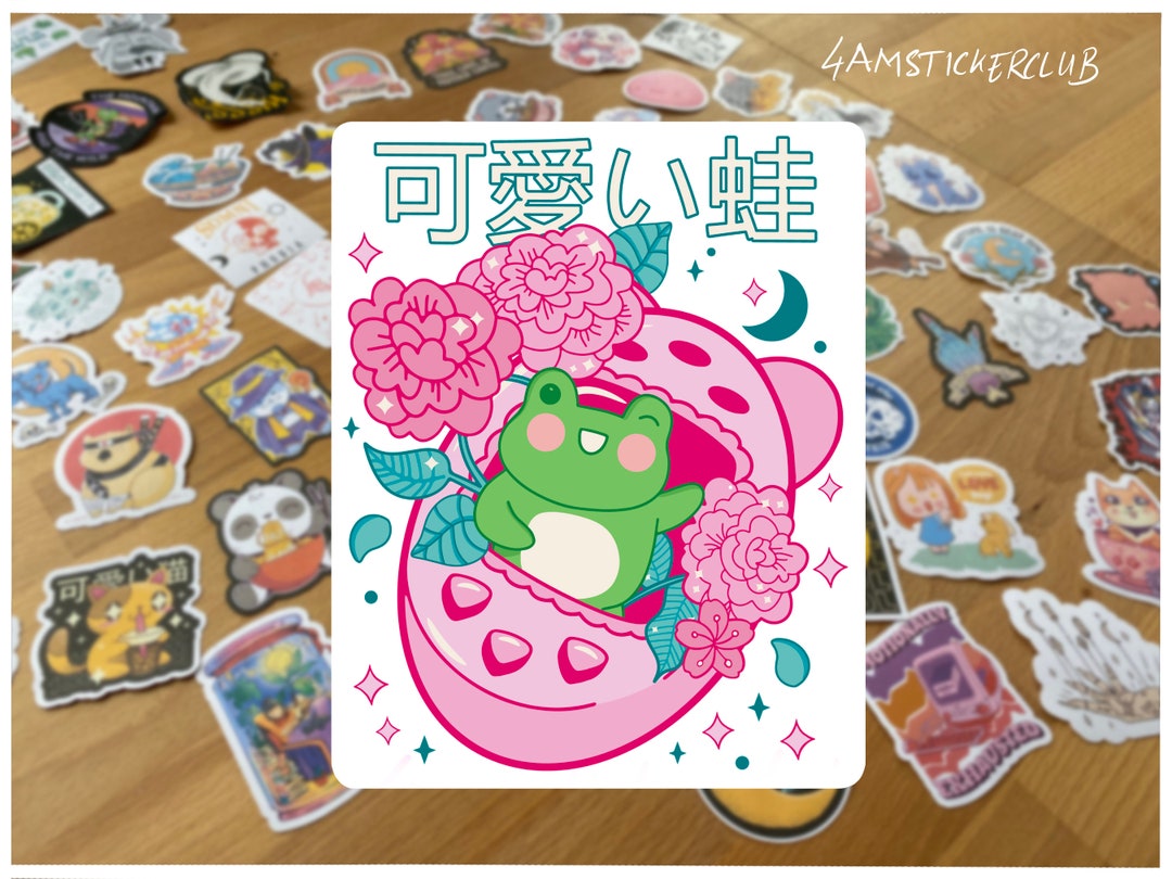 Kawaii Pink Aesthetic Frog Sticker Pink Tamagotchi Sticker 90s Retro ...