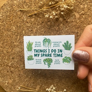 Cosas que hago en mi tiempo libre Pegatina de planta Pegatina de amante de las plantas Juego de pegatinas de planta Monstera Pegatina de trazo de color - Acabado mate