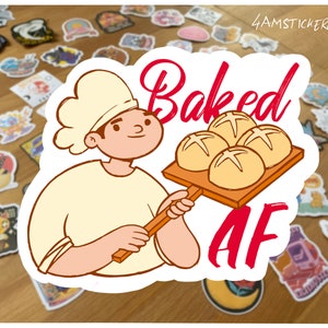 Adesivo assado af adesivo de padaria adesivo mestre padeiro adesivo pão assar é minha terapia adesivo engraçado de culinária adesivo de vinil com tema de panificação