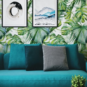 Monstera Peel and Stick Wallpaper | Tropical Wall Art & Home Decor | Easy to Apply Wall Prints for Stylish Interiors