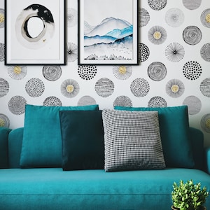 Handmade Circles Wallpaper | Removable Peel and Stick Wall Decor | Stylish Home Decor for Easy Transformations