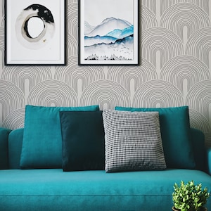 Carta da parati lineare Peel and Stick / Design scandinavo / Decorazione murale rimovibile per un facile restyling della casa