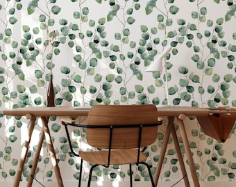 Green Leaves | Wallpaper Removable | Wallpaper Peel and Stick | Wall Decor | Home Decor