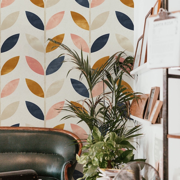 Kleurrijk herfstbehang verwijderbaar | Peel-and-Stick-muurdecoratie voor thuis | Levendig herfstdecor