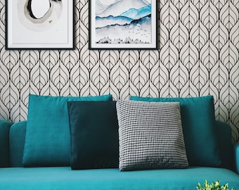 Minimalistic Retro Wallpaper - Removable Peel and Stick Wall Decor for Easy Home Decor Makeover