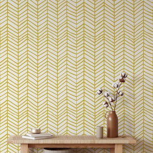 Abnehmbare Tapete Fischgrät | Schälen und Stick Wand Dekor | Moderne Wohnkultur Inspiration