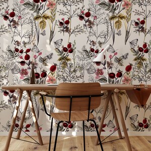 Paint Floral Peel and Stick Wallpaper Wall Decor Home Decor Wall Prints Wall Hanging image 2