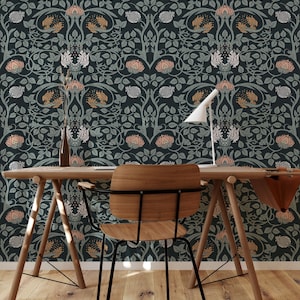 Retro Vintage Blumen schälen und aufkleben Tapete | Wall Decor & Art Printable für Wohnkultur
